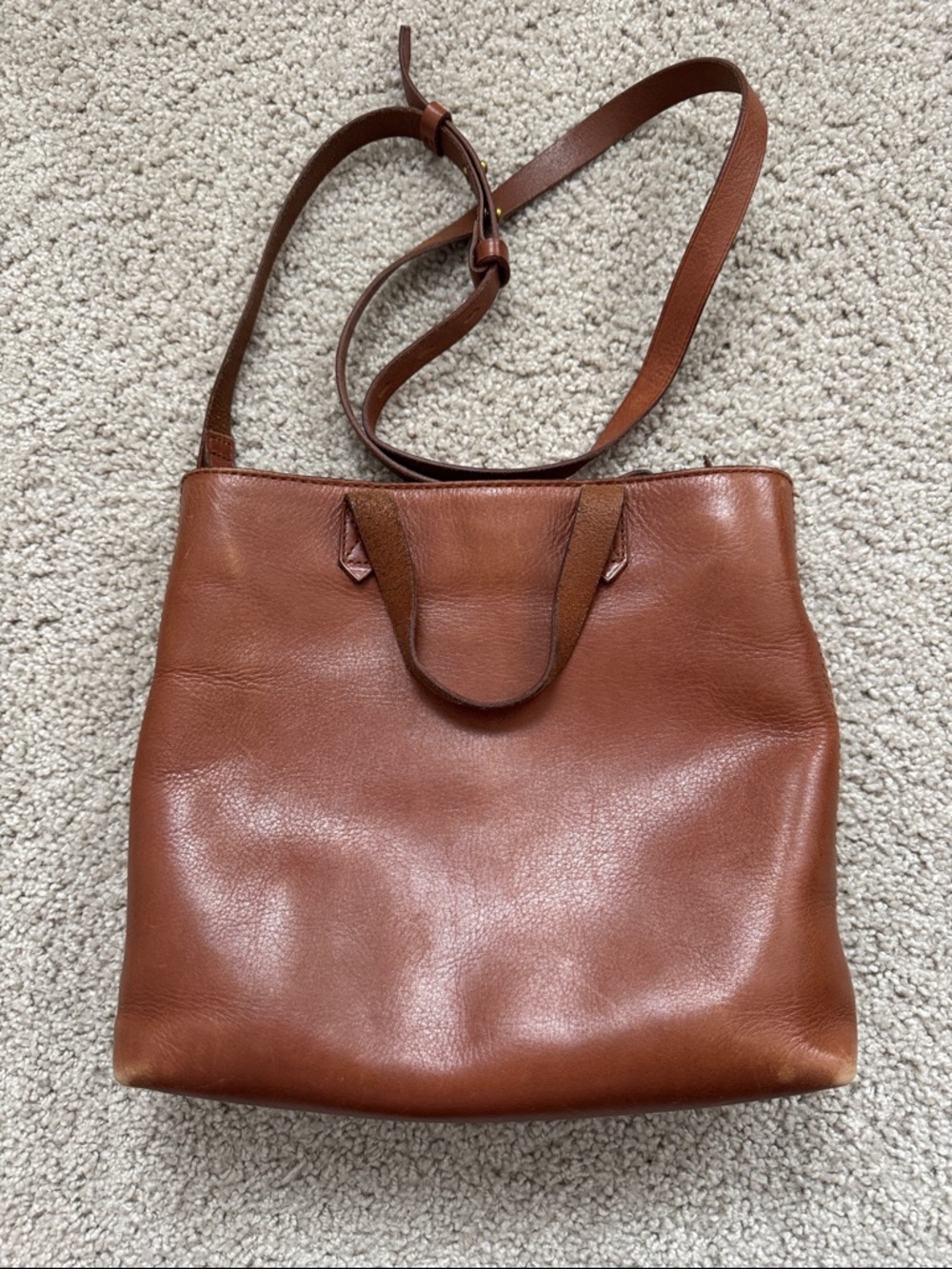 Madewell Leather Crossbody Tote Bag in Brown